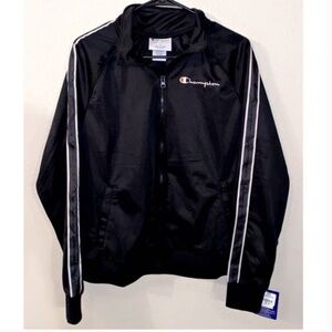 Black Champion Jacket, Tracksuit Jacket Size Large
